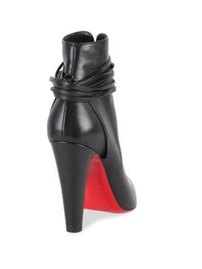 Shop Christian Louboutin S.i.t. Rain 100 Leather Booties In Black