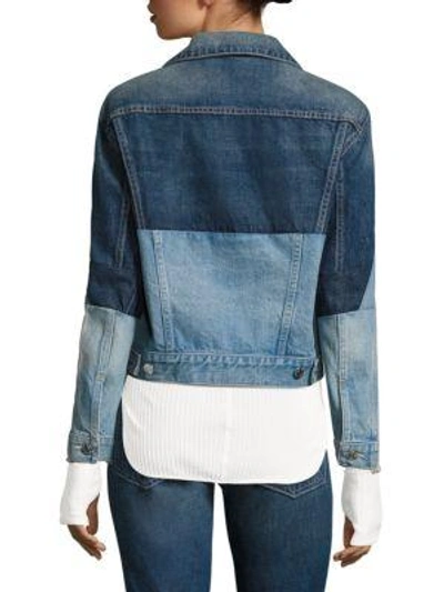 Shop Helmut Lang Japanese Vintage Cotton Denim Jacket In Vintage Blue