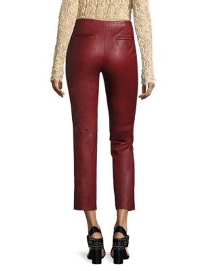 Shop Helmut Lang Straight-fit Leather Pants In Ruby