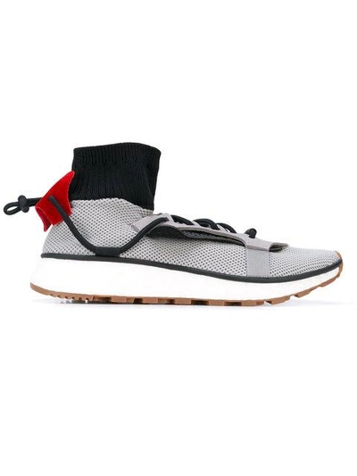 Shop Adidas Originals By Alexander Wang X Alexander Wang Run Sock Sneakers In Grey