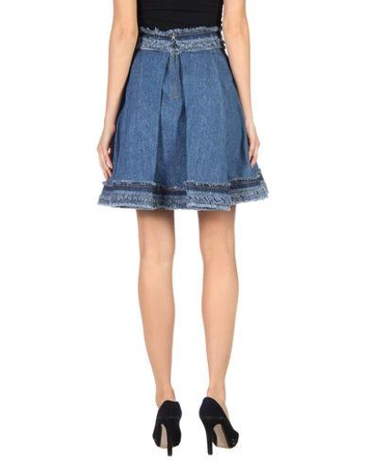 Shop Alexander Mcqueen Denim Skirt In Blue