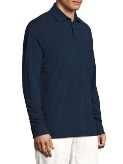 Shop Vilebrequin Swiss Jersey Long Sleeve Polo In Navy