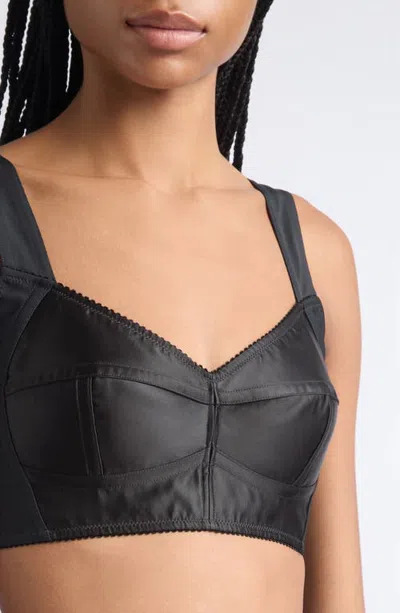 Dolce & Gabbana Lace-trimmed Top In Black