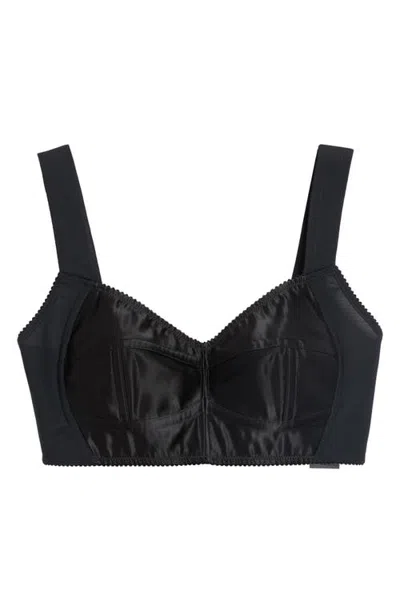 Dolce & Gabbana Lace-trimmed Top In Black