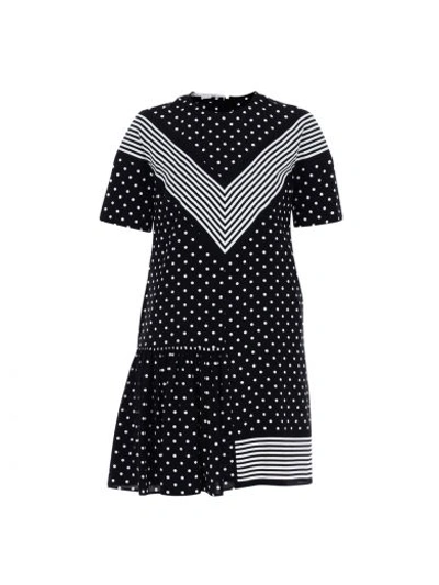 Shop Stella Mccartney Black Polka Dots Pleated Dress