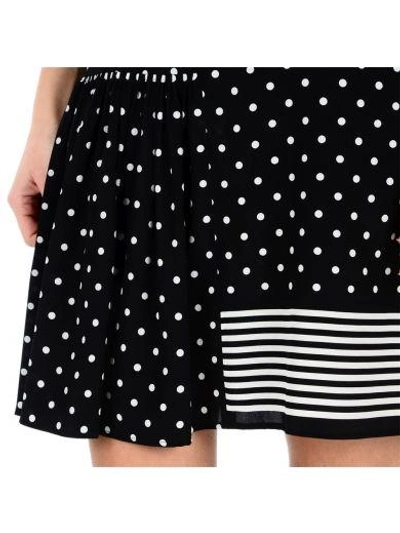 Shop Stella Mccartney Black Polka Dots Pleated Dress
