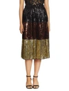 N°21 Metallic Sequined Colorblock Skirt
