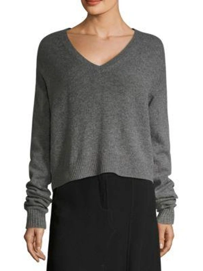 Shop Mcq By Alexander Mcqueen Cutout V-neck Sweater In Grey