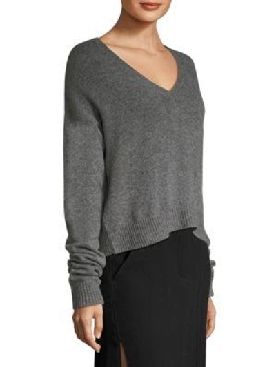 Shop Mcq By Alexander Mcqueen Cutout V-neck Sweater In Grey