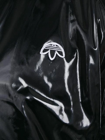 Shop Adidas Originals By Alexander Wang Contrasting Panel Logo Coat In Black