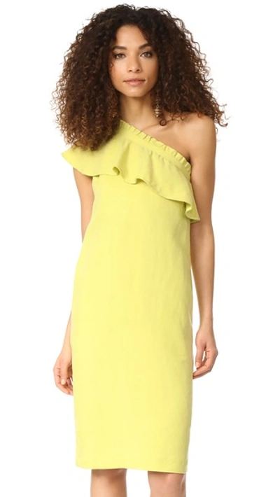 Shop Apiece Apart Reina One Arm Ruffle Dress In Citrus