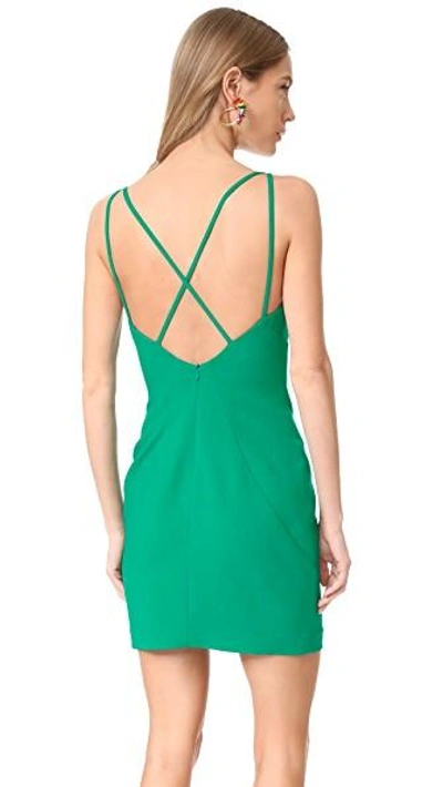 Shop Black Halo Behati Mini Dress In Agave Green