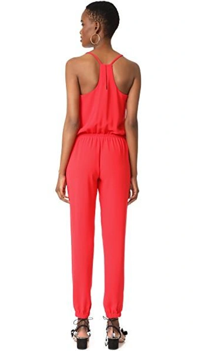 Shop Amanda Uprichard Madison Jumpsuit In Lipstick