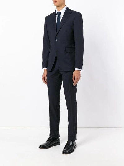 Shop Tagliatore Regular-fit Two-piece Suit In Blue