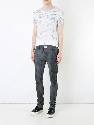 Shop Fagassent Waistless Super Skinny Trousers - Grey
