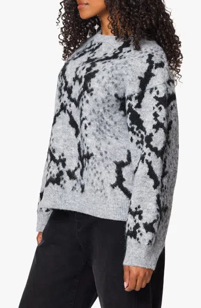 Habitual Fuzzy Python Printed Sweater In White