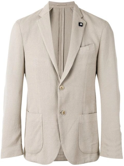 Shop Lardini Classic Blazer - Grey