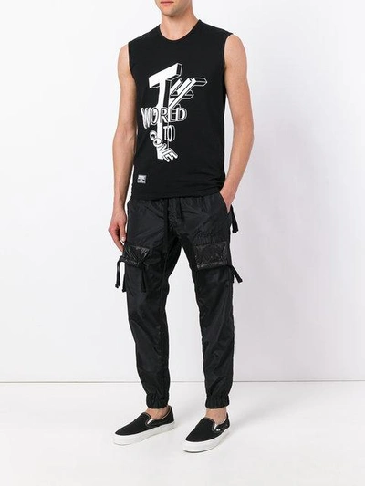 Shop Ktz Printed Tank Top In Black