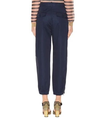 Shop Marni Cotton Trousers In Blue