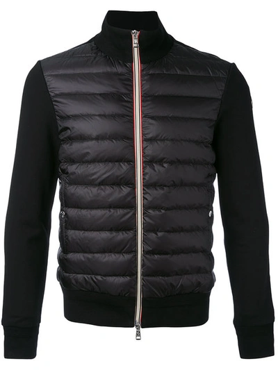 Moncler Padded Front Zip Sweatshirt In Black