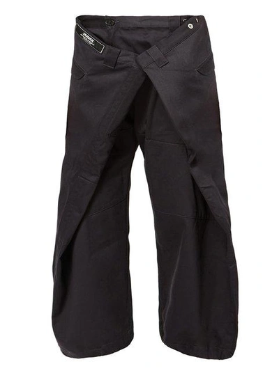 Shop Anrealage Oversized Cropped Trousers In Black