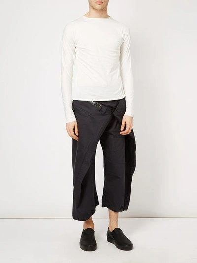 Shop Anrealage Oversized Cropped Trousers In Black
