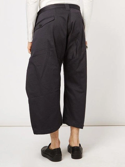 Shop Anrealage Oversized Cropped Trousers In Black