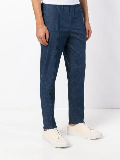 Shop Neil Barrett High Waist Skinny Trousers In Blue