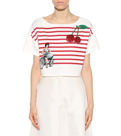 Shop Dolce & Gabbana Embellished Cotton T-shirt In White