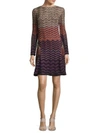 M MISSONI Metallic Ripple Fit & Flare Dress,0400093901492