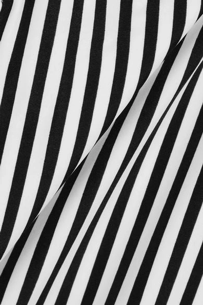 Shop Norma Kamali Racer Mio Striped Swimsuit