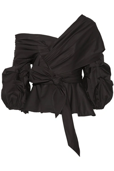 JOHANNA ORTIZ Santa Rosa wrap-effect cotton-blend poplin top 