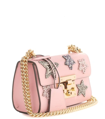 Shop Gucci Padlock Embellished Leather Shoulder Bag In Pink