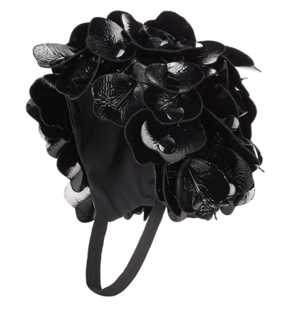 Miu Miu Floral-embellished Hat In Black
