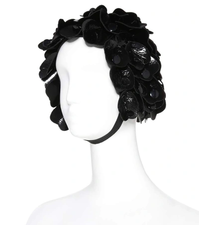 Shop Miu Miu Floral-embellished Hat In Black