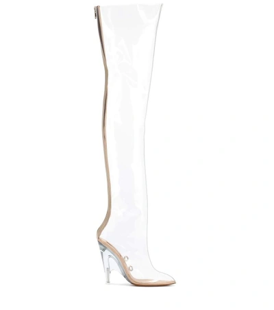 Shop Yeezy Tubular Clear Over-the-knee Boots (season 4) In White