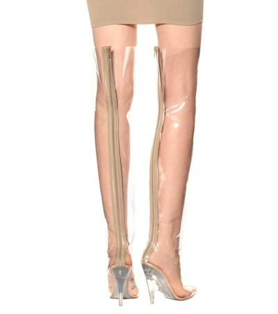 Shop Yeezy Tubular Clear Over-the-knee Boots (season 4) In White