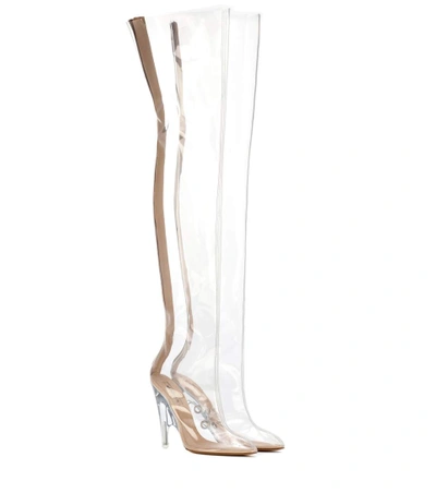 Shop Yeezy Tubular Clear Over-the-knee Boots (season 4) In White