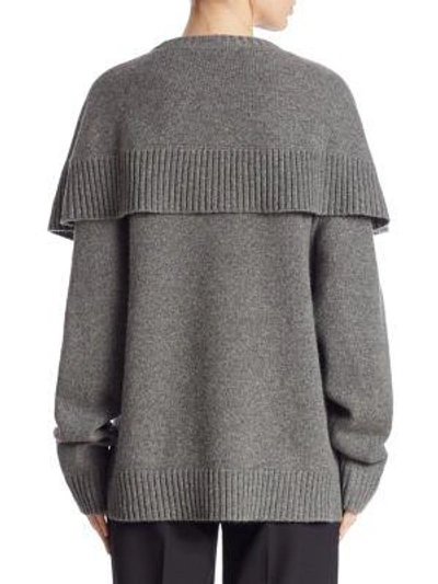 Shop Chloé Cashmere Cape Sweater In Black-charcoal