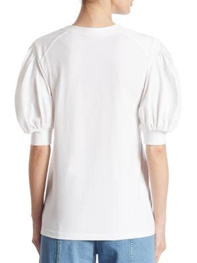 Shop Chloé Puff Sleeve Cotton Tee In White