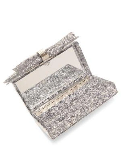 Shop Edie Parker Wolf Box Clutch In Silver