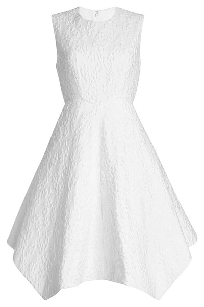 Delpozo Embroidered Dress In Linen In White