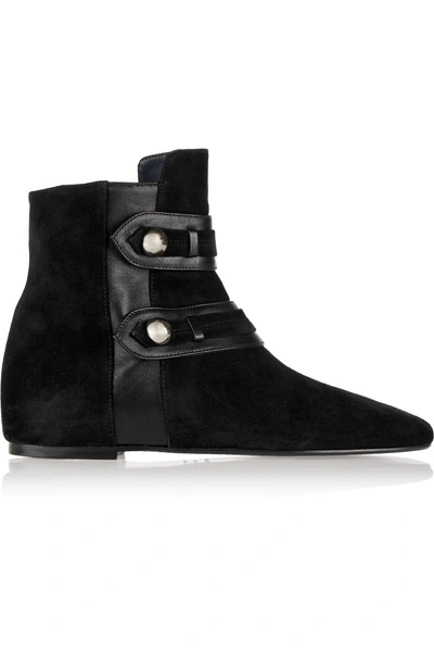 Isabel Marant Étoile Roddy Leather-trimmed Suede Ankle Boots