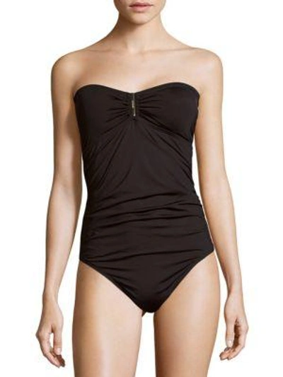 Calvin Klein Solid Bandeau Maillot In Black