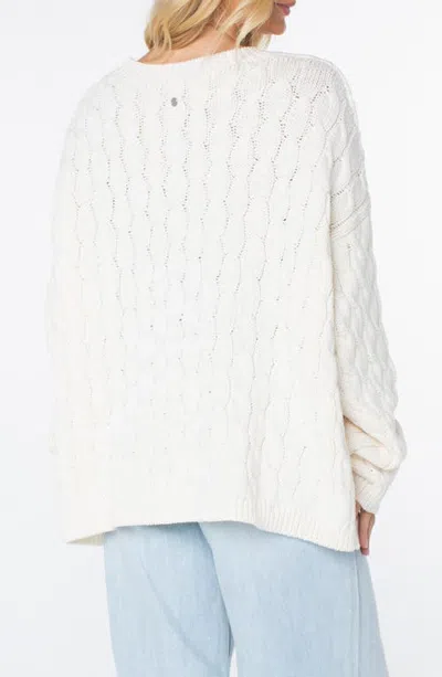 Roxy Cold Front Cable Stitch Sweater In White