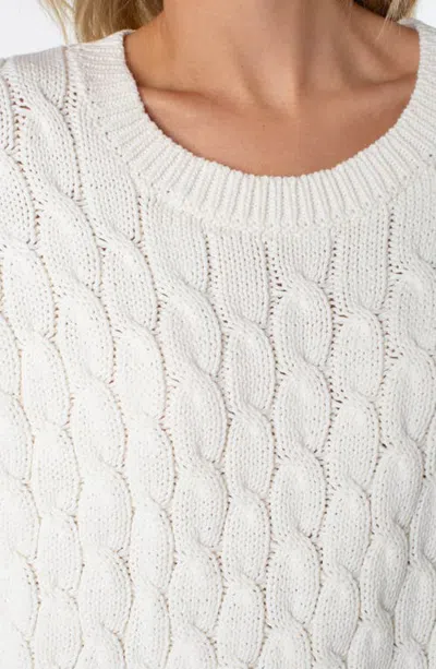 Roxy Cold Front Cable Stitch Sweater In White