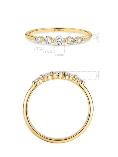 Devata Round Graduated Lab Grown Diamond Ring In Gold