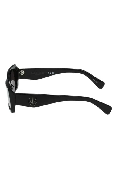 Rag & Bone 54mm Rectangular Sunglasses In Black