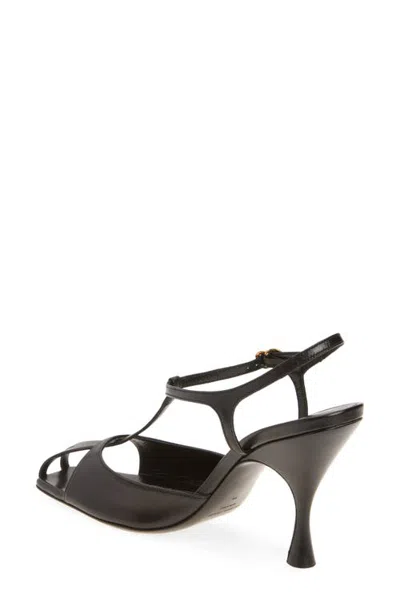 Herbert Levine Leather T-strap Sandal In Multi