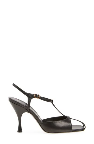 Herbert Levine Leather T-strap Sandal In Multi